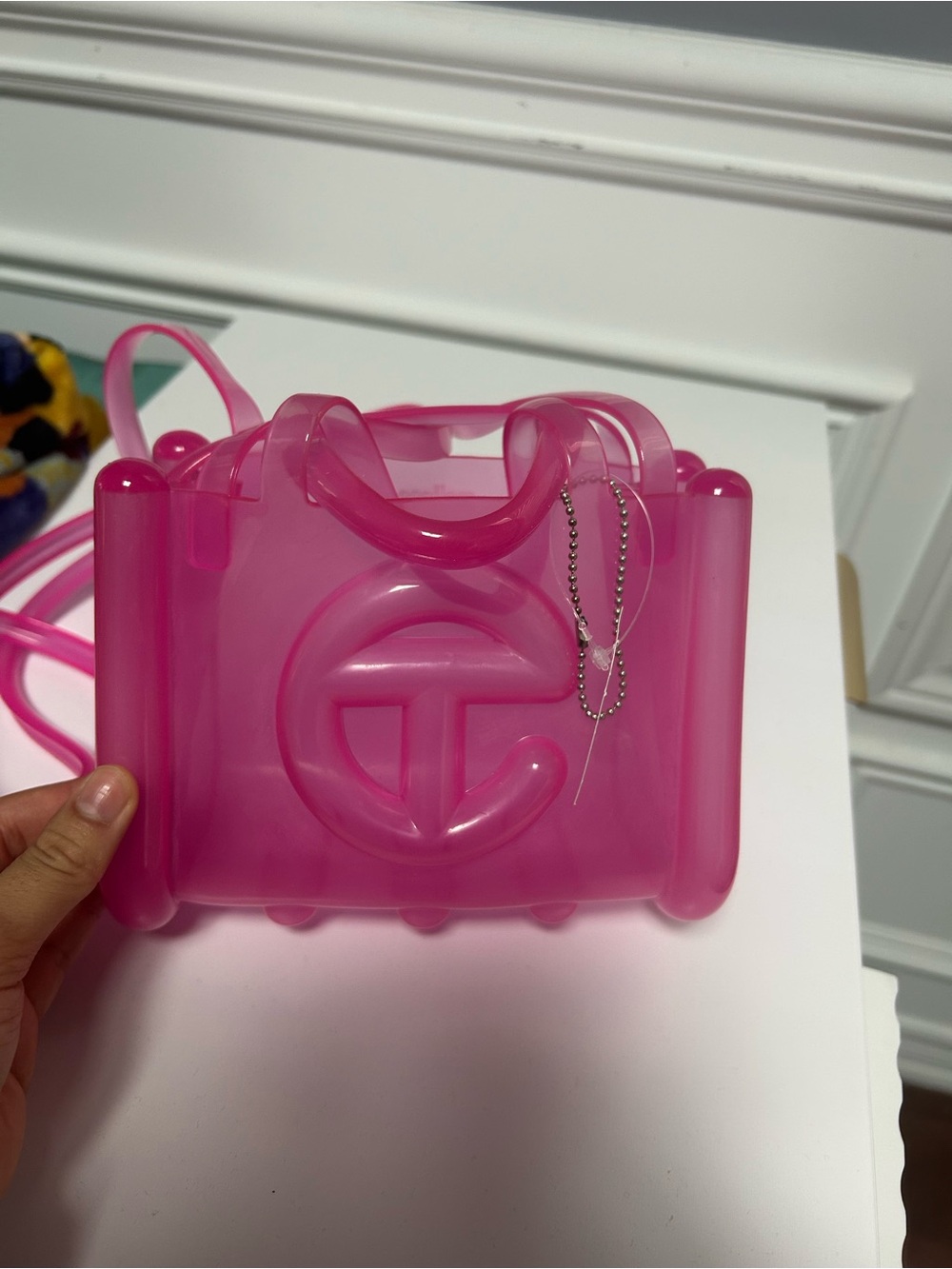 Telfar translucent Hot Pink Clear Jelly Crossbody Bag